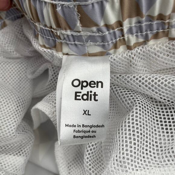 Open Edit Nordstrom Mens XL Recycled Volley Swim Trunks 4" Purple Diamond Grid - Picture 4 of 16